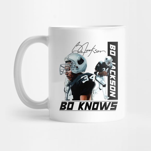 Bo Jackson Bo Knows Signature Vintage Legend Baseball Football Bootleg Rap Graphic Style by Koch Sean